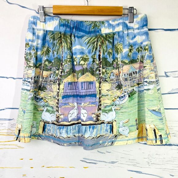 VTG Skort Med - L Take Two Vintage Short Skirt Skort M/L Beach Scene Skirt M-L - Picture 5 of 16